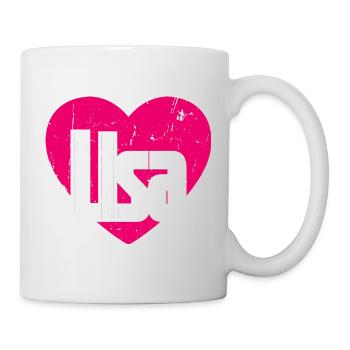 J’aime Lisa Cœur Rose J’aime Lisa - Mug blanc - blanc - Droite