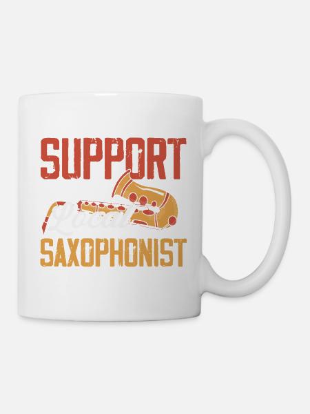 Unterstützen Sie Ihren Lokalen Saxophonisten Jazz - Tasse - Weiß