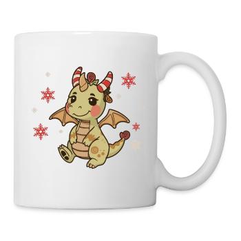 Festive dragon Christmas candy cane - Mug - white - Right