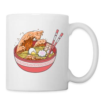 Japanese Ocean Wave Ramen Noodle Soup Art Gift - Mug - white - Right