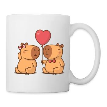 Capybara-Paar - Tasse - Weiß - Rechts