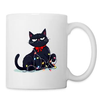 Funny grim cat Christmas - Mug - white - Right
