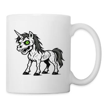 Zombie-Einhorn-Cartoon-Horrorkreatur - Tasse - Weiß - Rechts