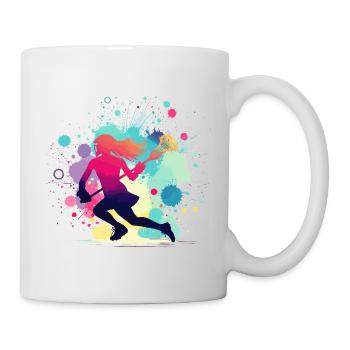 Lacrosse, Joueuse de crosse Femme, Graphique Lacrosse - Mug blanc - blanc - Droite