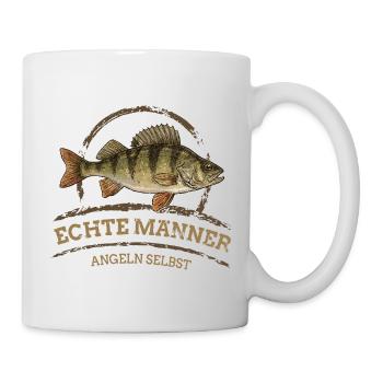 Vrais hommes – Pêche à l’auto-perchoir - Mug blanc - blanc - Droite