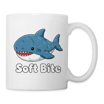 Morsure douce de requin de dessin animé : Requin mignon - Mug blanc - blanc - Droite