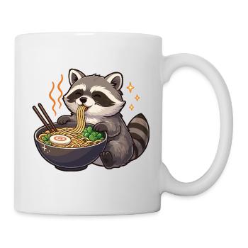 Raccoon with noodles Ramen kawaii raccoon - Mug - white - Right