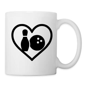 Heart Bowling Pinball Sportgeschenk - Tasse - Weiß - Rechts