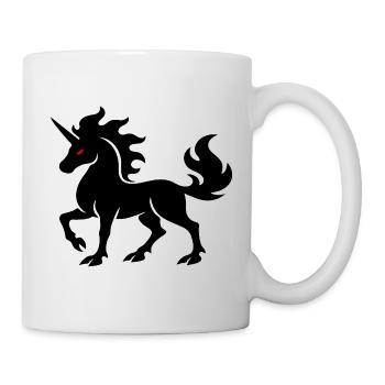 Licorne Ombre avec Art Sombre Fantastique Œil Rouge - Mug blanc - blanc - Droite