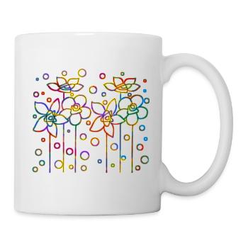 Blumen - Tasse - Weiß - Rechts