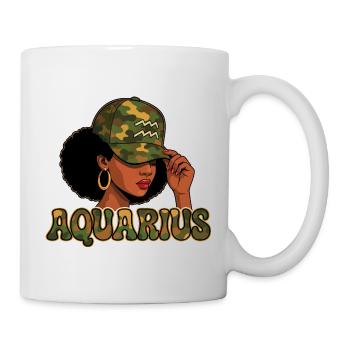 Aquarius Queen – Camo Afro Girl Visionary Spirit - Mug - white - Right