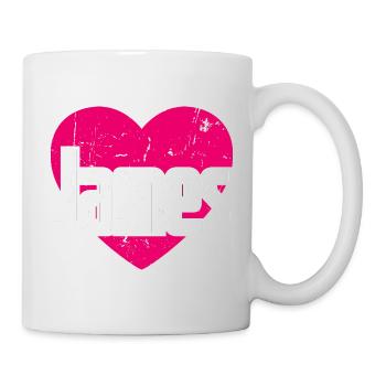 I Love James Pinkes Herz Ich liebe James - Tasse - Weiß - Rechts
