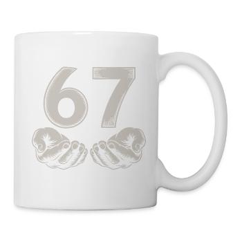 Funny 67 Meme Hands Gen Alpha Humor - Mug - white - Right
