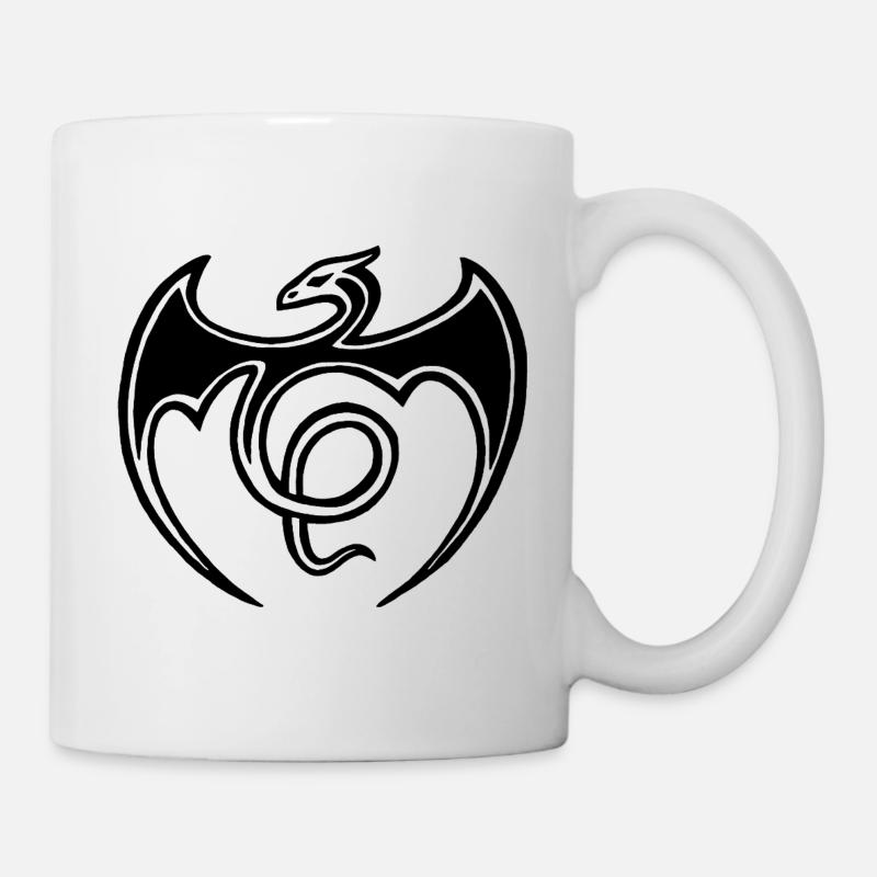 Dragon noir volant - Mug blanc - blanc