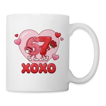 6 7 Sechs Sieben Meme Valentinstag Liebesgeschenk  - Tasse - Weiß - Rechts