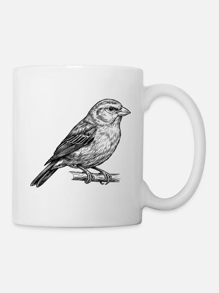 Vogel Singvogel - Tasse - Weiß