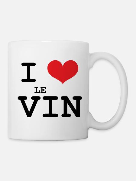 Ich liebe Wein / Alkohol - Tasse - Weiß