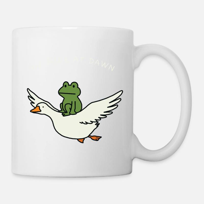 Dawn Ride Frog auf Duck - Tasse - Weiß
