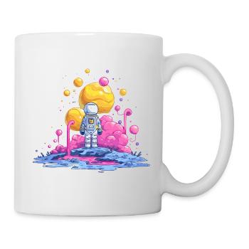 Astronaut auf Farbplanet - Tasse - Weiß - Rechts