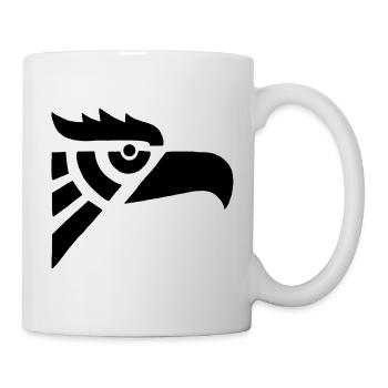 Tête d'aigle noir aztèque - Mug blanc - blanc - Droite
