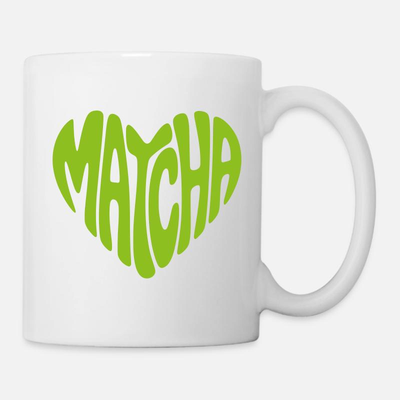 Matcha Herz Form - Tasse - Weiß
