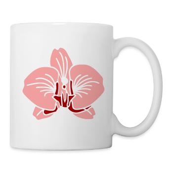 Pink Orchid Line Art - Mug - white - Right