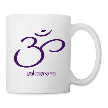 Symbole Pourpre du Chakra de la Couronne Sahasrara - Mug blanc - blanc - Droite