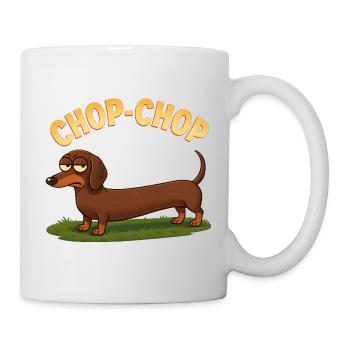 Dessin animé Dachshund Chop-Chop - Mug blanc - blanc - Droite
