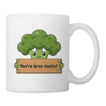 Broc-tastic Kawaii Broccoli Tee - Mug - white - Right