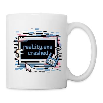 Reality.exe Crashed Retro Pixel Design - Tasse - Weiß - Rechts