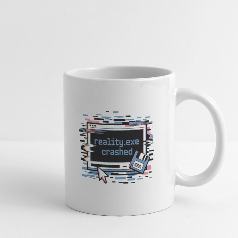 Reality.exe Crashed Retro Pixel Design Mug