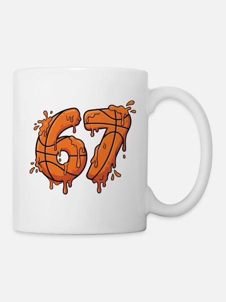 67 Graffiti de basket mème - Mug blanc - blanc