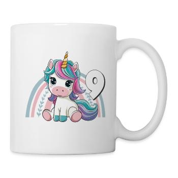9th Birthday Unicorn Rainbow Cute Cute - Mug - white - Right