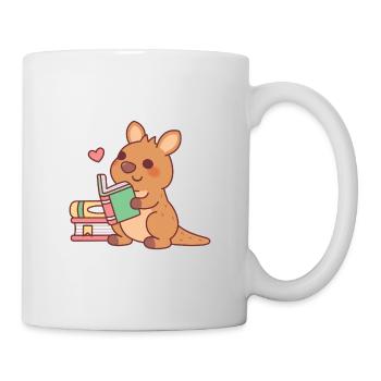 Cute Kangaroo Joey Loves Reading Books - Mug - white - Right