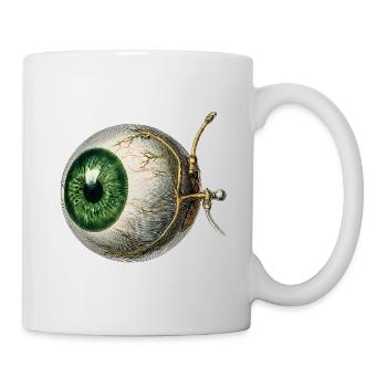 Anatomical Eye with Green Iris – Vintage Style - Mug - white - Right