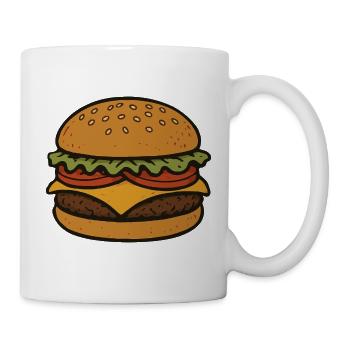 Komischer Hamburger - Tasse - Weiß - Rechts