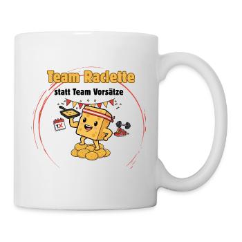 Team Raclette – Käsepower mit Humor - Tasse - Weiß - Rechts