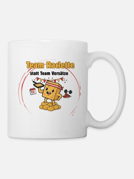 Team Raclette – Cheese power with humor - Mug - white