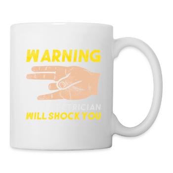 Warning This Electrician Will Shock You Gift Art - Mug - white - Right