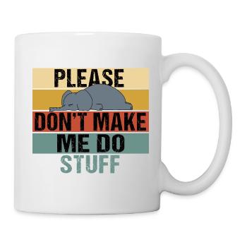 Lazy Elephant Funny Retro Vintage Saying - Mug - white - Right
