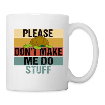 Lazy Turtle Funny Quote Retro Vintage - Mug - white - Right
