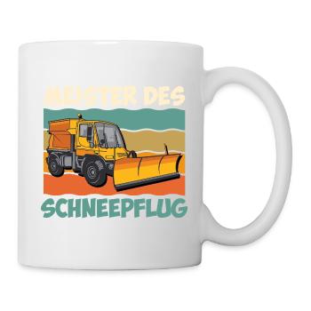 Winterdienst MEISTER DES SCHNEEPFLUG Lustiges - Tasse - Weiß - Rechts