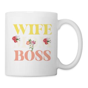 Déclaration florale de la femme, de la mère, de la patronne, - Mug blanc - blanc - Droite