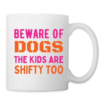 Beware of dogs and kids - Mug - white - Right