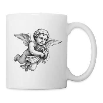 CUPIDON CHERUB - black & white - Mug blanc - blanc - Droite