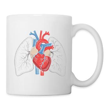 Herz-Lungen Anatomie Kunstdruck - Tasse - Weiß - Rechts