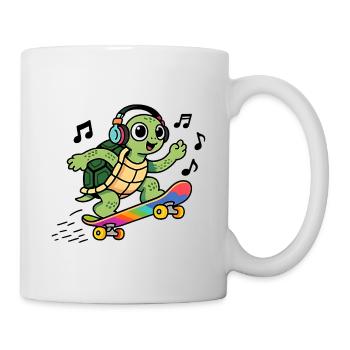 Schildkrötenspaß auf Rainbow Skate - Tasse - Weiß - Rechts