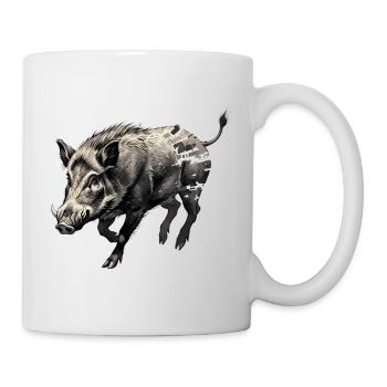 Wild Boar Ink Tattoo Drawing - Mug - white - Right