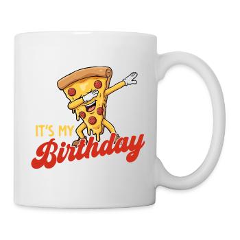 C’est ma fête drôle d’anniversaire en dabbing pizza - Mug blanc - blanc - Droite