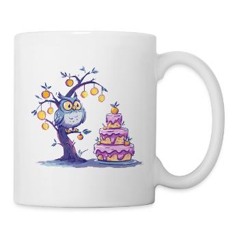 Nacht Eulenbaum Kuchen - Tasse - Weiß - Rechts
